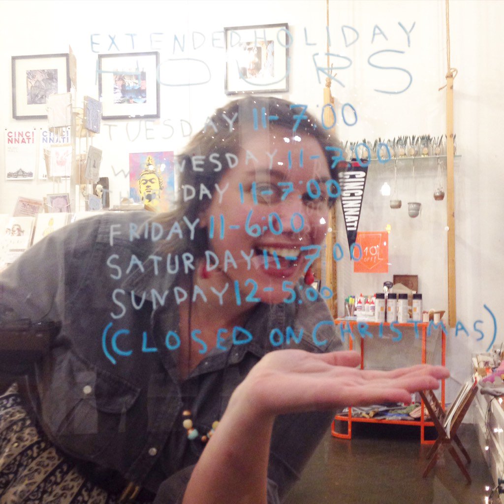 Extended Holiday Hours !!! Tuesday-Saturday 11-7, Sunday noon-5 open Christmas Eve, closed Christmas Day #thisisotr