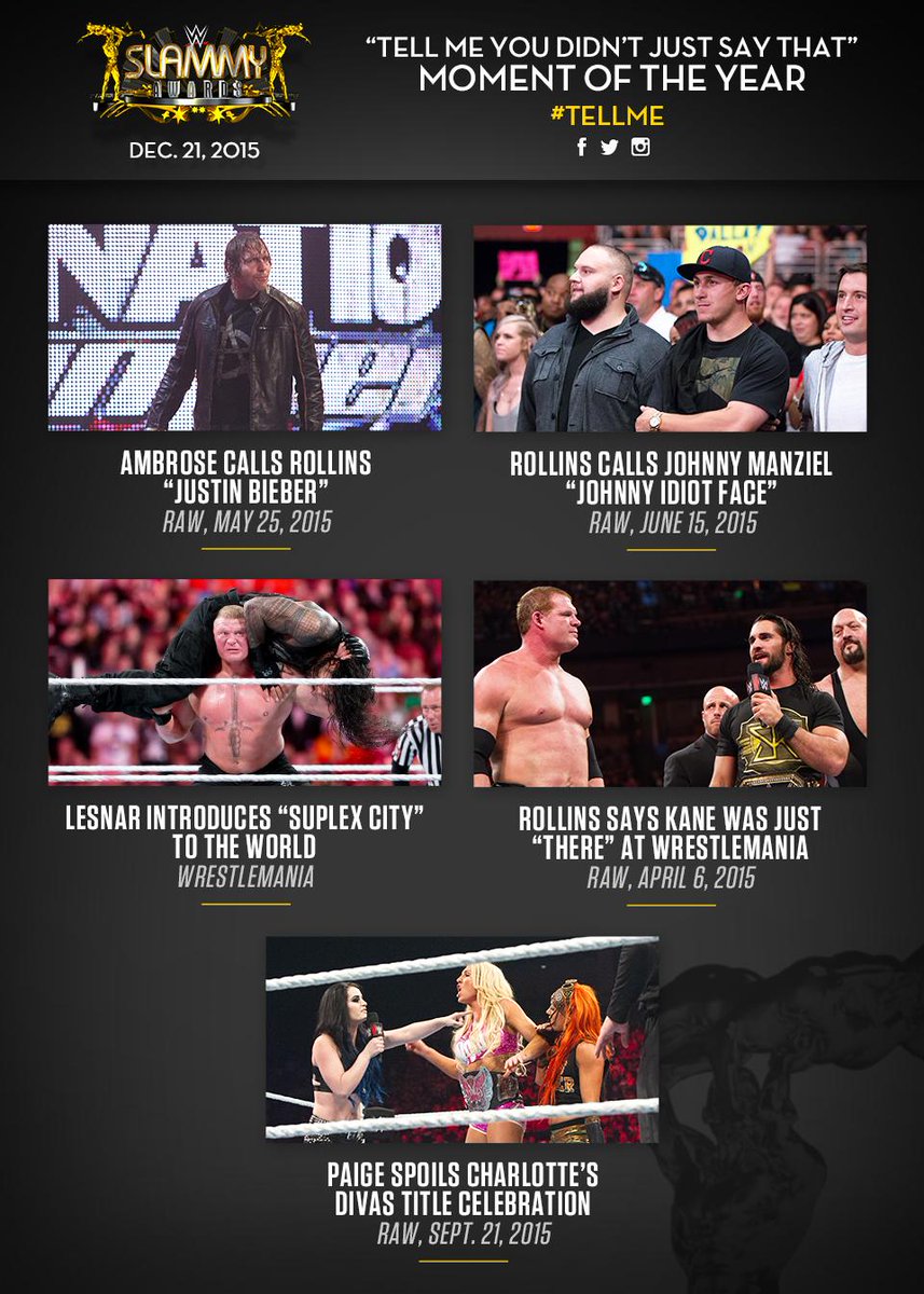 WWEUniverse's tweet photo. RT to vote for @BrockLesnar introducing us to the phrase #SuplexCity as the BEST #TellMe Moment in 2015! #SLAMMY https://t.co/10UpLTUByC