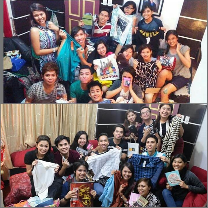 emman_tugstugs's tweet photo. VAT Christmas Party 2014 vs 2015: Same old faces, same old friendship. #VATrip @meyeahperalta @kimbuenamano https://t.co/LUqXRDKnT3