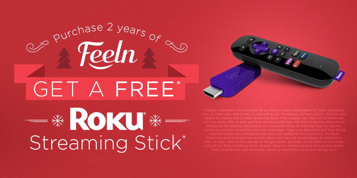 HallmarkPlus's tweet photo. Happy Holidays from #Feeln. Sign up for 2 years of Feeln, get a free @RokuPlayer stick: https://t.co/wHjEMCgUxi https://t.co/VGWsZZgSVI