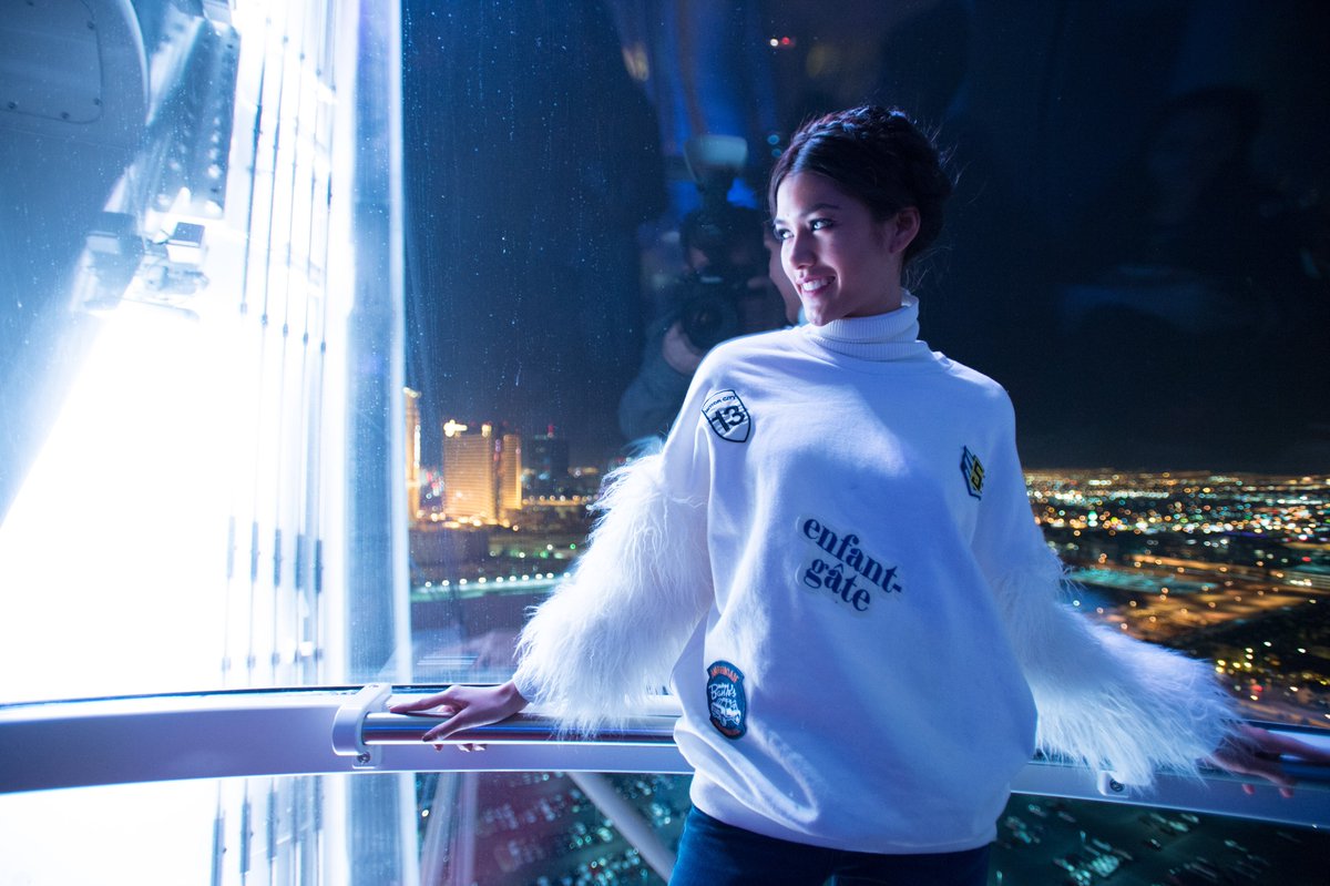 MissUniverse's tweet photo. Stunning views and stunning contestants! The #MissUniverse ladies pose on the top of the @Vegas Strip. https://t.co/jmRSpgyEWi