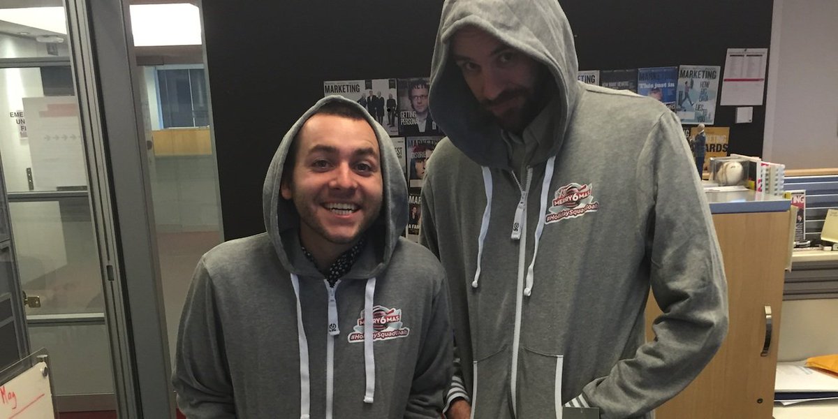 Marketing_Mag's tweet photo. Our staff got seriously cozy with this holiday swag from @CorusPR &amp; @juggernaut462 https://t.co/dpYJCbHqvE https://t.co/nEknW8SjKF