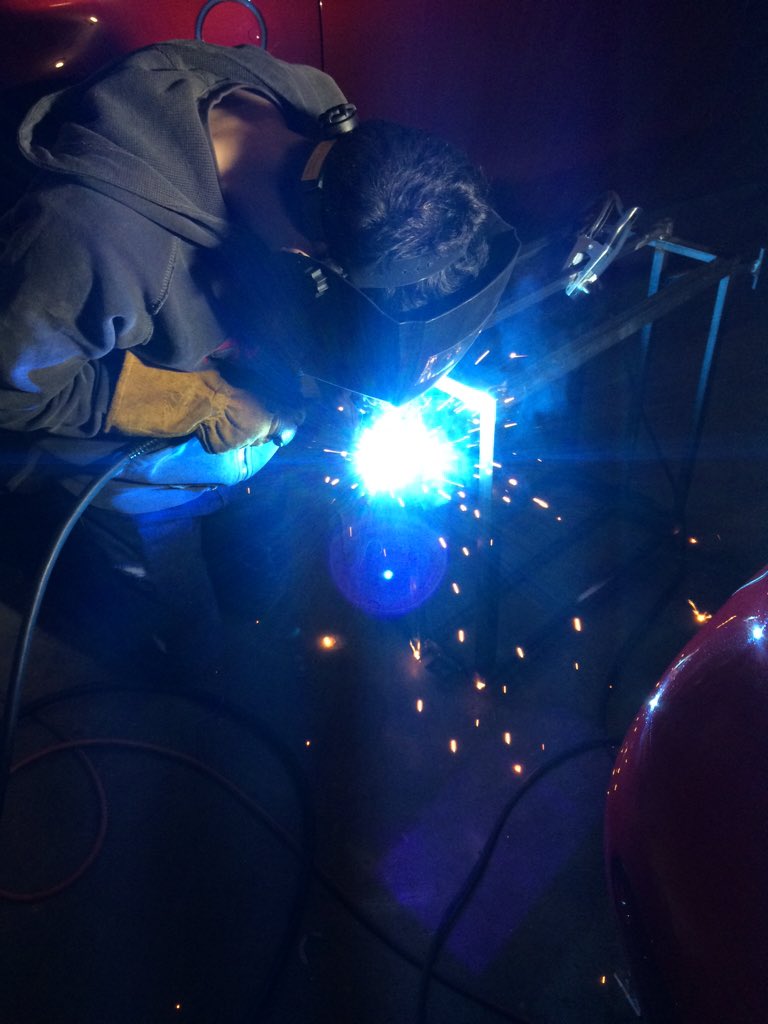 More #welding for structural support with the car and back box.