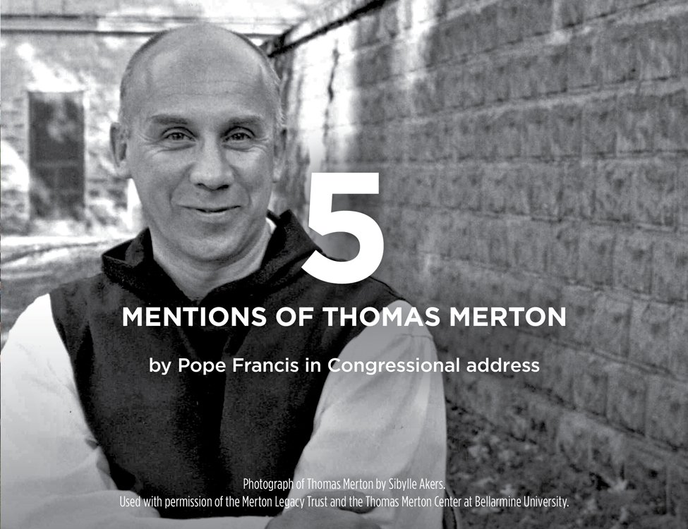 bellarmineU's tweet photo. In 2015, Pope Francis called Merton 1 of 4 great Americans & the #MertonBridge campaign followed. #YearoftheKnight https://t.co/MlKBYC0hul
