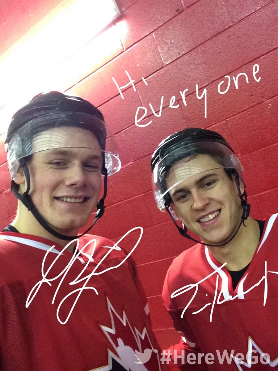 Ottawa67sHockey's tweet photo. Best friends since childhood. Now they get to represent Canada together. Too cool. https://t.co/KxVJ9JurTe