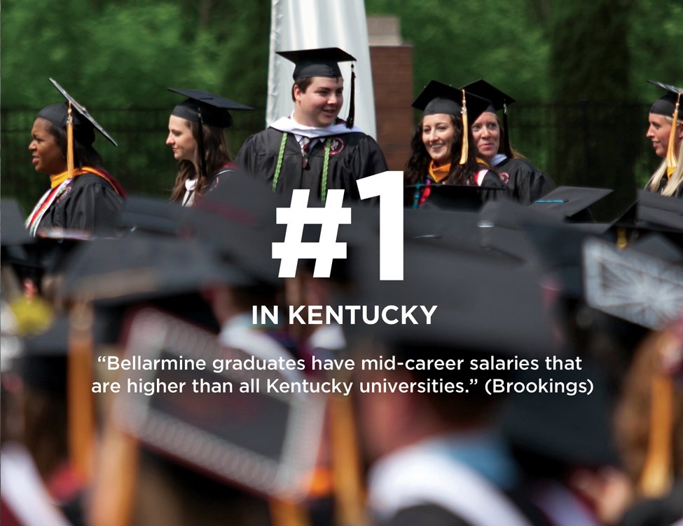 bellarmineU's tweet photo. In 2015, research confirmed what @BellarmineAlum already know: a BU degree is a great investment. #YearoftheKnight https://t.co/GTBrrDWXUf