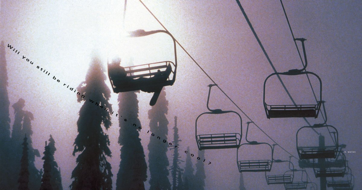 Burton ad circa 1996. Still at it. #WorldSnowboardingDay