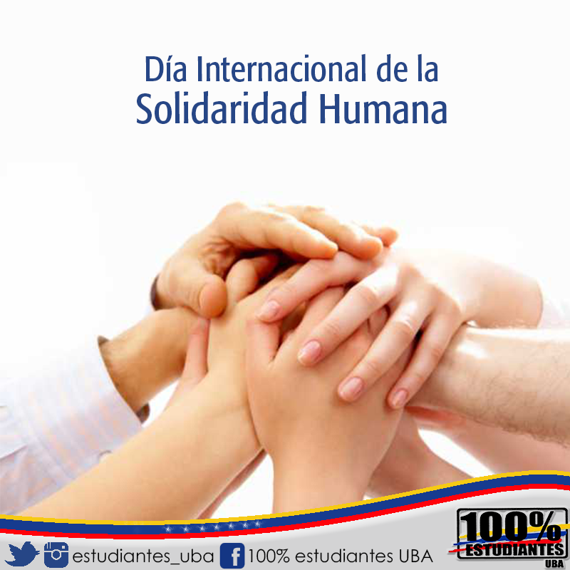 Estudiantes_UBA's tweet photo. Día Internacional de la #SolidaridadHumana https://t.co/mIDvKFyPDq
