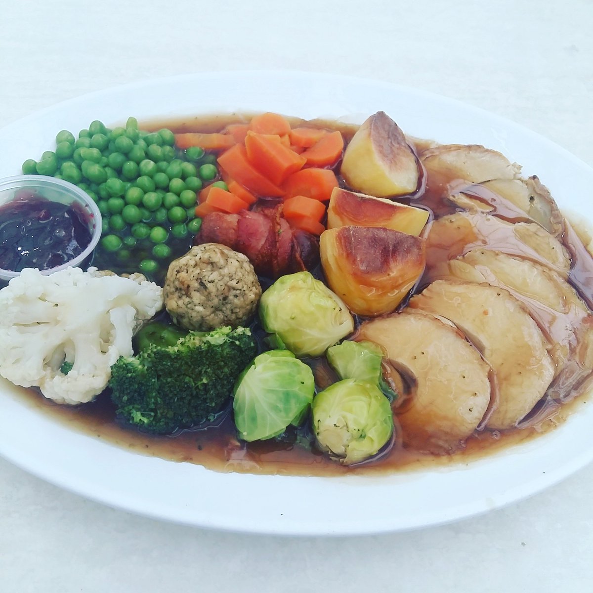 A scrummy traditional Christmas roast turkey dinner now being served at Thompsons Garden Centre #Café in #Newchurch