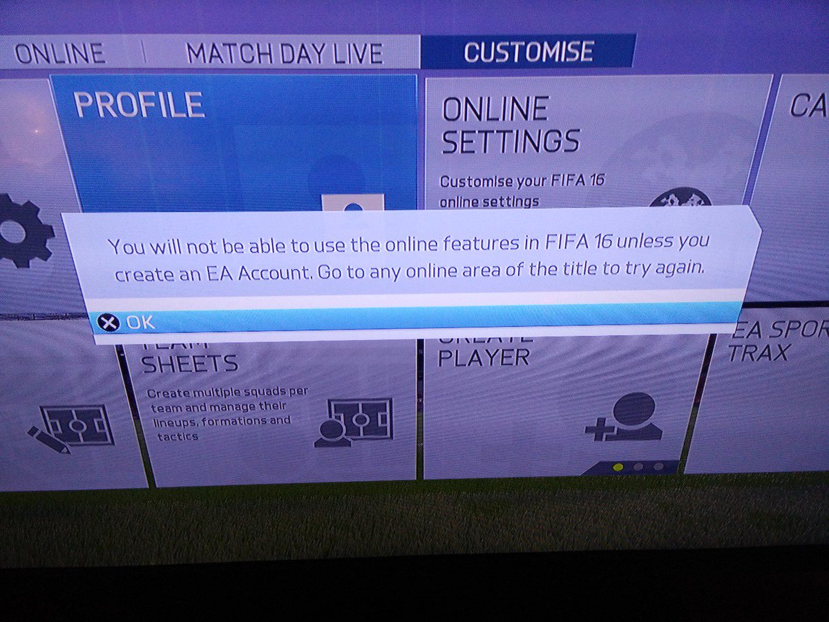 Jayjay0487's tweet photo. @EASPORTSFIFA  This message keeps popping up when signing in. Tried all the things like rebooting. What's going on? https://t.co/prRFPobCiS