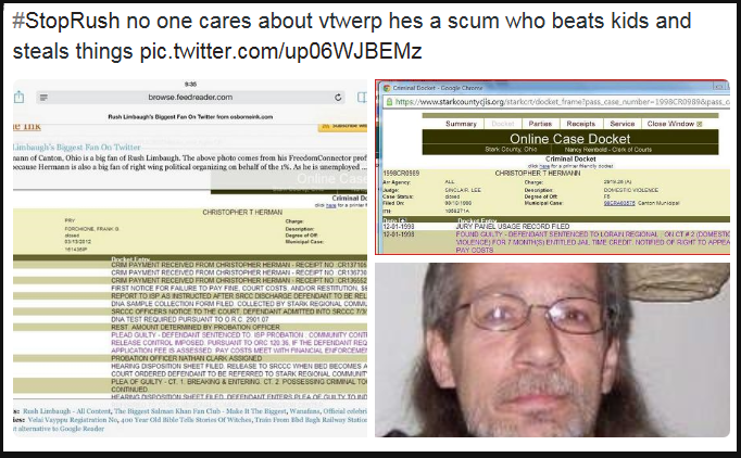 b140tweet's tweet image. A distinct #commonality among @limbaugh and thugs &amp;amp; stalkers. #Uniteblue #Stoprush #Stophate #StandwithPP #Gunsense