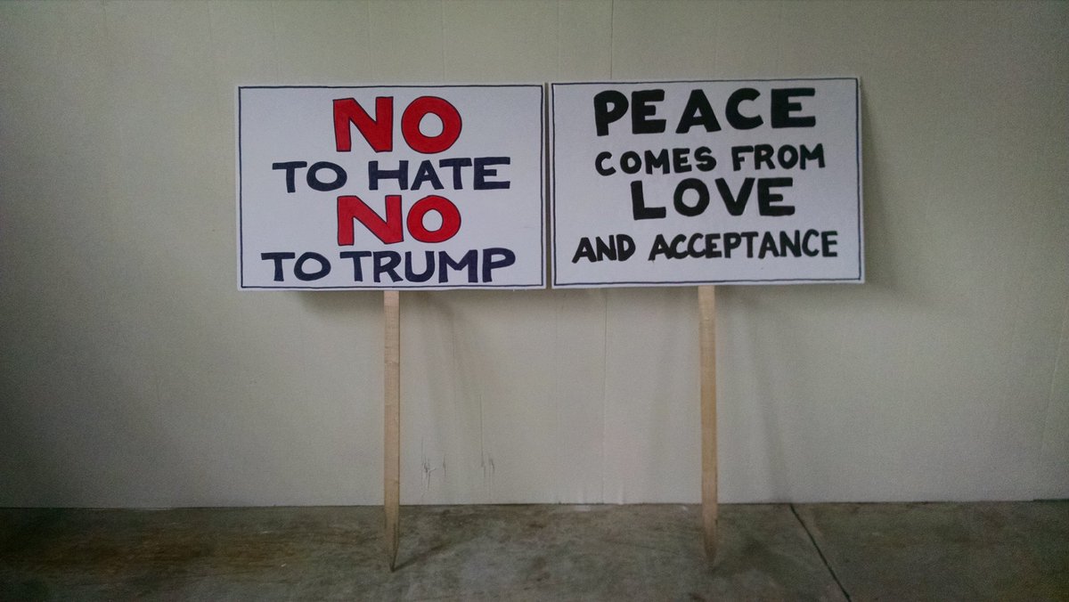 ShirleyDraft's tweet photo. Ready to greet The Donald on Monday. #TrumpProtest #DonaldTrump https://t.co/2whrgKbydC