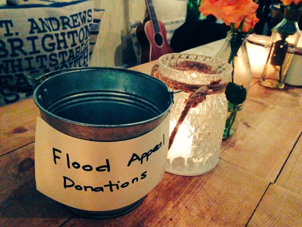 Getting ready to raise some money for #CumbriaFloodAppeal come down to <a href="/shabbyscholar/">The Shabby Scholar</a> from 8pm for great live acts!