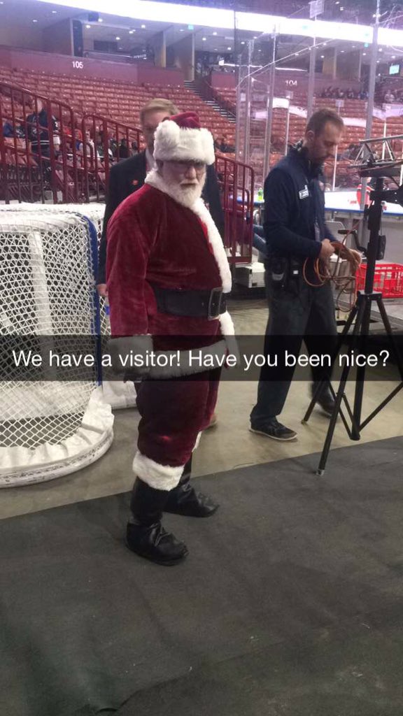 Are you on the naughty or nice list? We have a special visitor for today's game all the way from the North Pole!