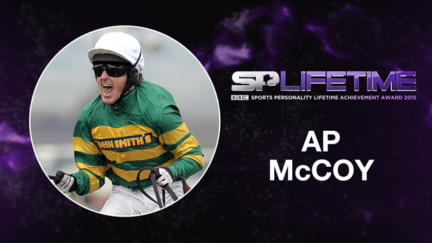 BBCSport's tweet photo. The @BBCSPOTY Lifetime Achievement Award winner -  none other than... @AP_McCoy https://t.co/2ABoYeeruq #SPOTY https://t.co/ay4N4iTpQH