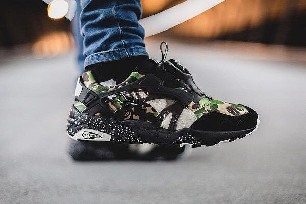 puma disc blaze bape camo green