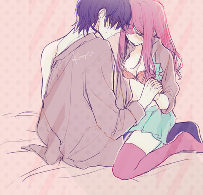 Anime girl and boy couple