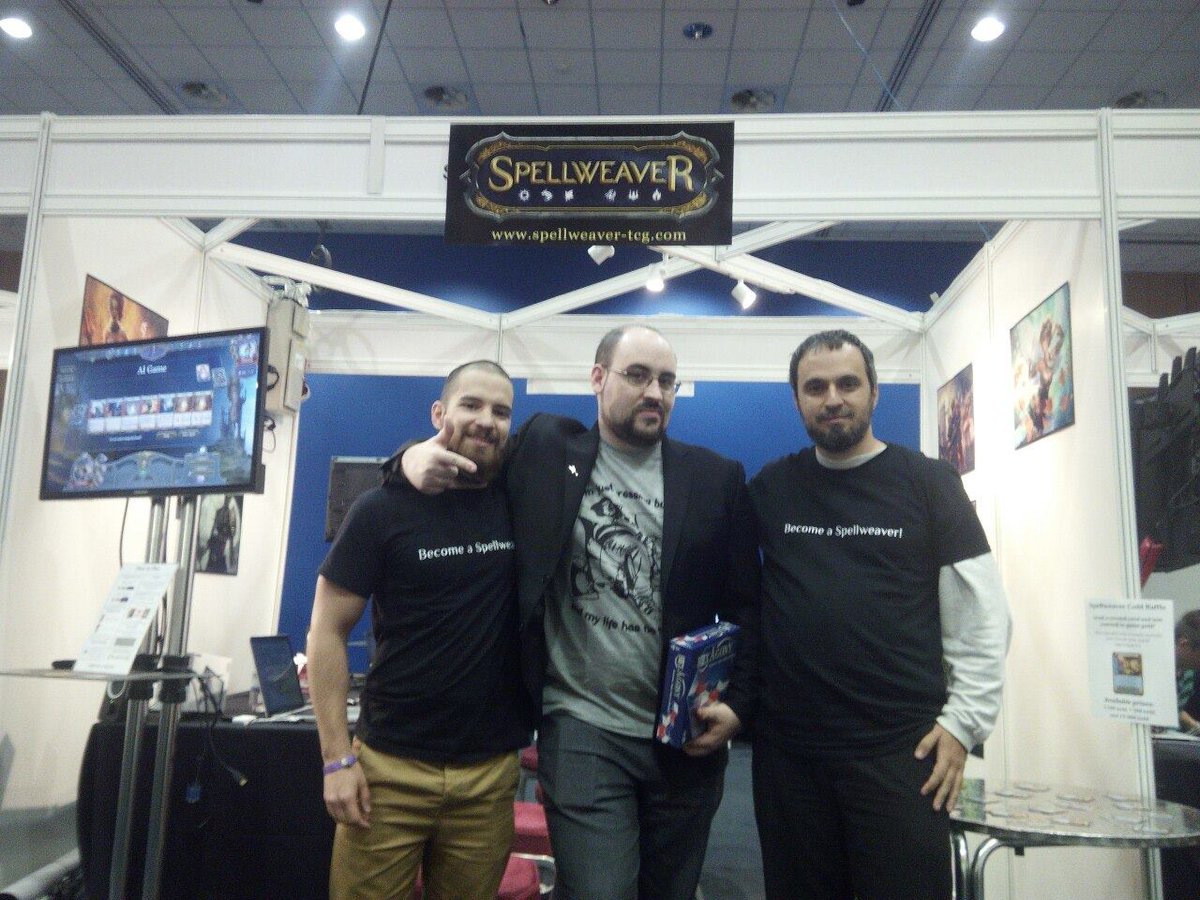 SpellweaverTCG's tweet photo. One of our HIGHLIGHTS for 2015 was defs #coxcon2015 and meeting Mr. @Totalbiscuit! #indiedev #tcg #f2p #cardgame https://t.co/e26oEzZe5y