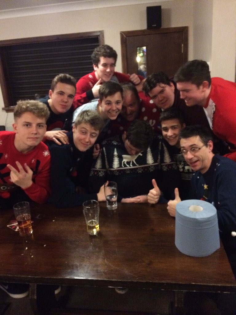 BontYouth's tweet photo. Nice to see our skipper leading by example #GetShitFaced #ChristmasDo https://t.co/CLy7vgsS5G