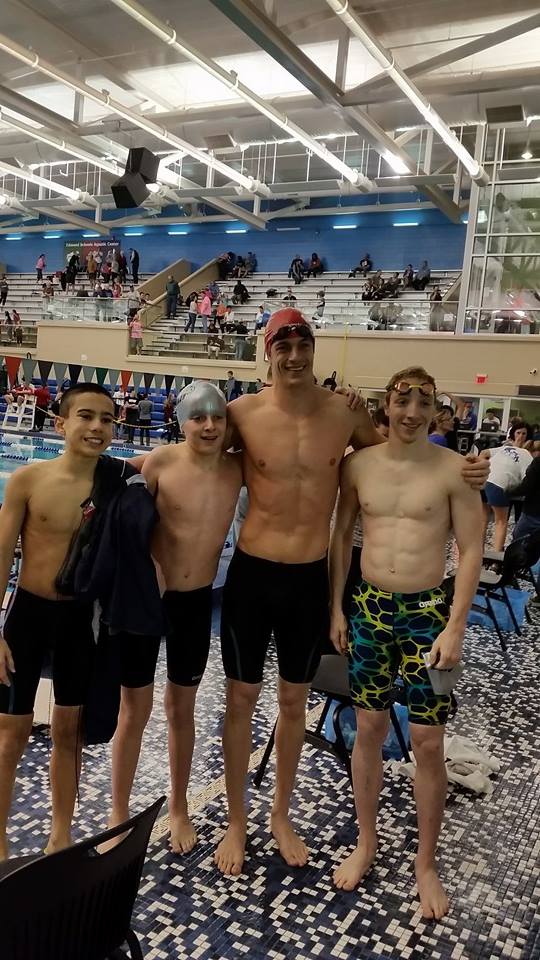 SwimBison's tweet photo. @swimswamnews @derektoomey filled our relay that was a man short tonight.  Well Worth the DQ.  #faitheffortattitude https://t.co/pmc5tlTFOl