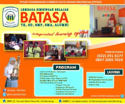 BimbelBATASA's tweet photo. Daftarkan segera Putra/i Bunda bersama @LesPrivatBatasa Guru les ke rumah, waktu bisa disesuaikan, #lesprivatbdg https://t.co/vDbzUbkO8q