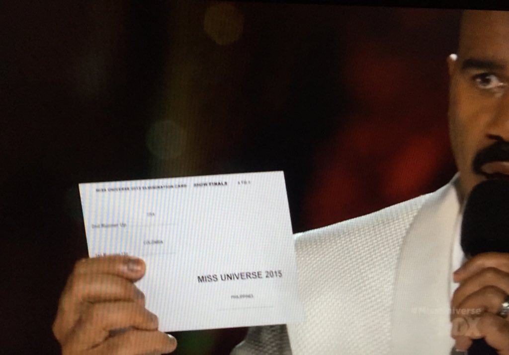 The biggest gaffe on live television in a decade?? #MissUniverse2015