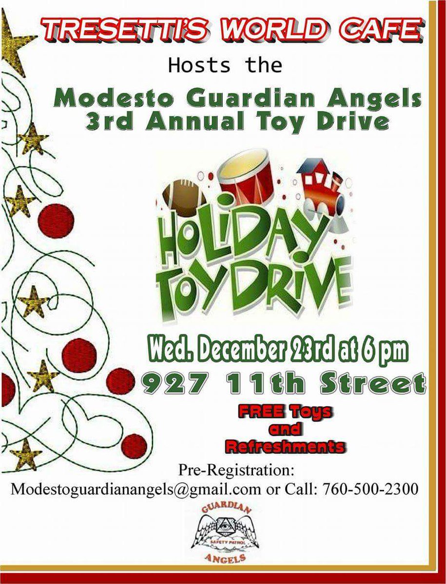 ModestoAngels's tweet image. Modesto Guardian Angels host 3rd Annual Toy Give away held at Tresetti's Dec 23rd 6pm #modestobee #modestoview