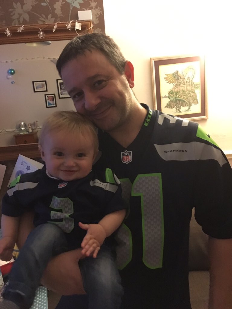 Seahawk1975's tweet image. Hawks win &amp;amp; my baby Hawk finally fits into his Hawk shirt! #ItsABeautifulDay