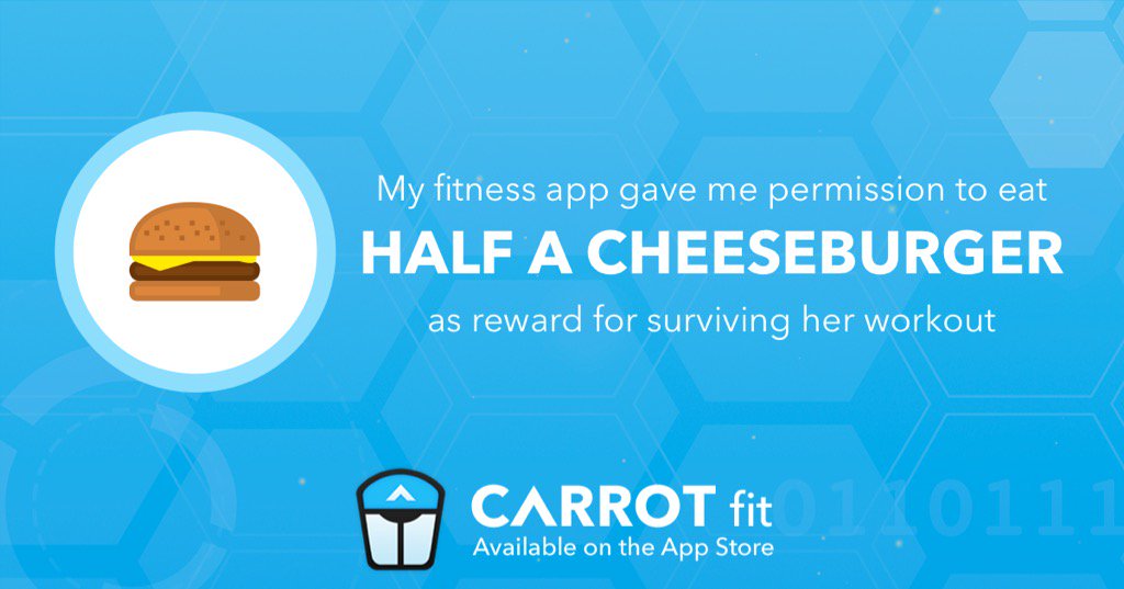 extremelyboard's tweet photo. My fitness app granted me permission to eat half a cheeseburger! https://t.co/UtsJsD9ika https://t.co/L8IkgvtYKe