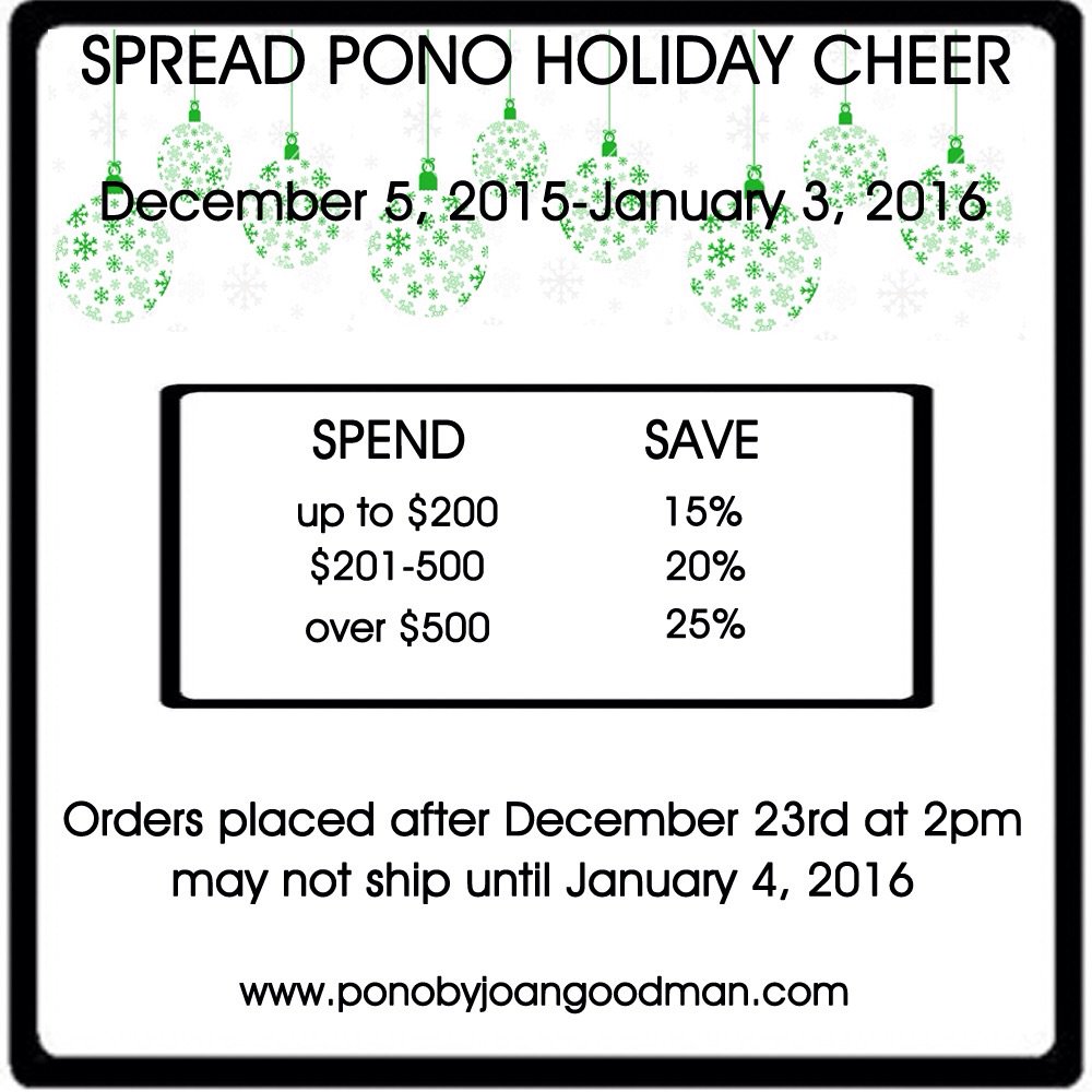 PONOjsg's tweet image. #holidaydaygifts #holidayshopping #spendmoresavemore No discount code required. #PONO #PONObyJoanGoodman