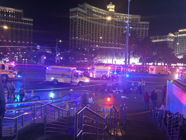 Up to 40 people hit in car crash on Las Vegas strip Planet Hollywood 