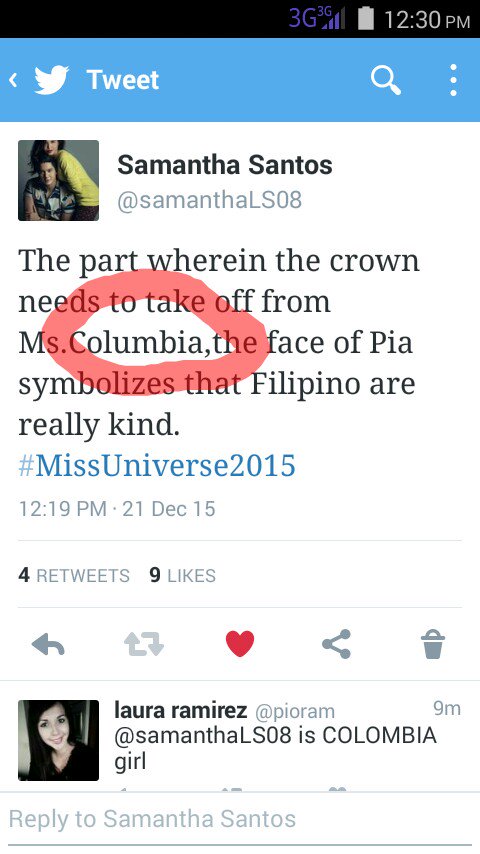samanthaLS08's tweet photo. Haha!!!!! Colombia
#WrongSpelling
#WrongType
#MissUniverse2015
#ALDUBHappyTogether https://t.co/L1qt5esk7s
