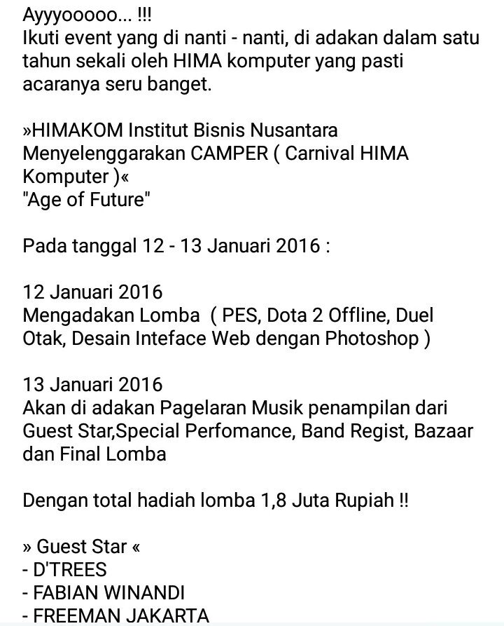 Hima Komputer Institut Bisnis Nusantara tweet media