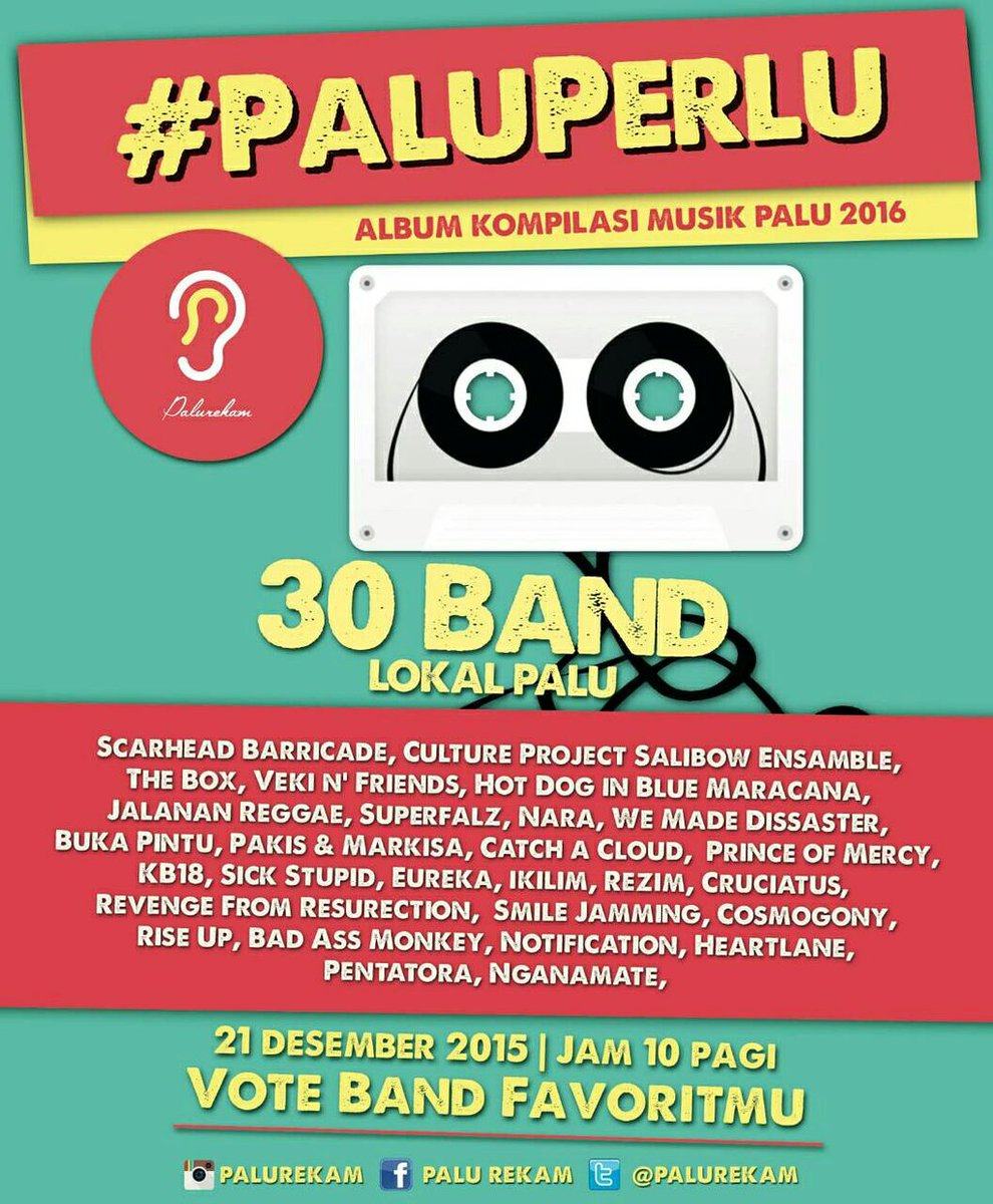 Voting band Album Kompilasi #PaluPerlu2016 Silahkan pilih 8 band favoritmu! surveymonkey.com/r/RJTC3PL