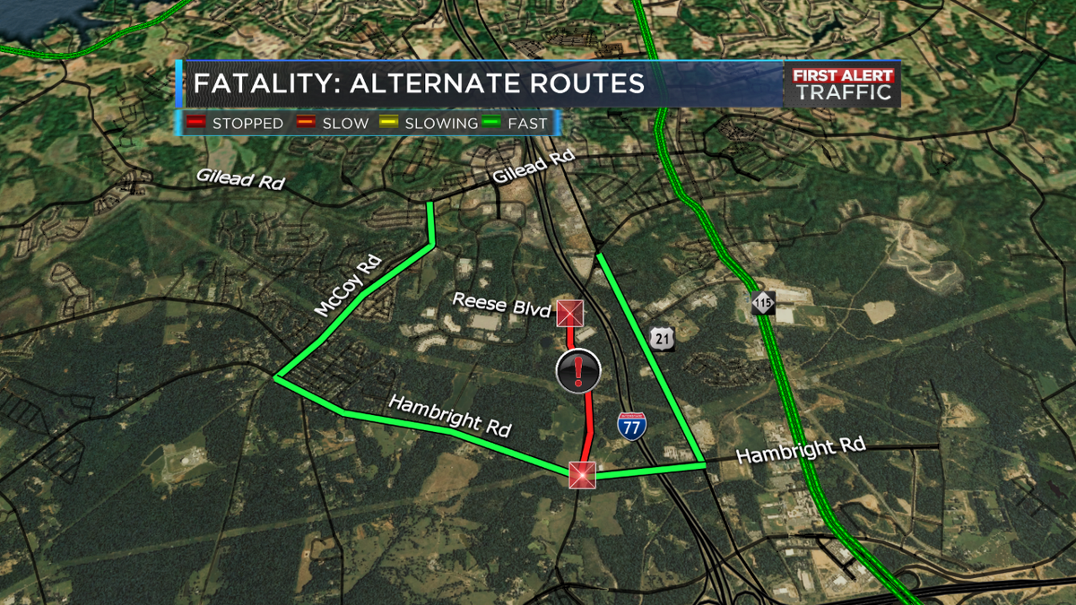 Fatal accident closing a section of Mt. Holly Huntersville Rd. Closed