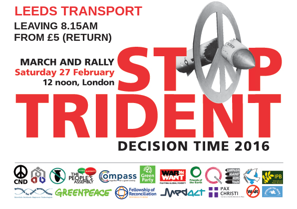 YorkshireCND's tweet photo. #Leeds transport to massive #StopTrident demo £5 (unwaged). Get your ticket NOW!
https://t.co/mnbS1wnpCR https://t.co/N72bMawI2D