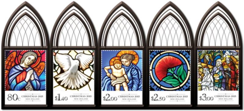 公益財団法人 日本郵趣協会 ニュージーランドのクリスマス切手は 用紙が半透明で向こう側が透けてみえます 切手デザイン は 天使 鳩 マリアとイエス ポフツカワ 東方の三賢者で 半透明のステンドグラスがクリスマスの雰囲気を盛り上げてくれます