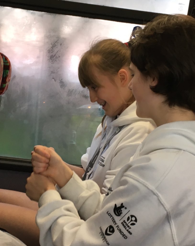 steph_stockwell's tweet image. Teaching each other some sign language on bus to breakfast #TalentCamp #alwayslearning @YouthSportTrust #inclusion
