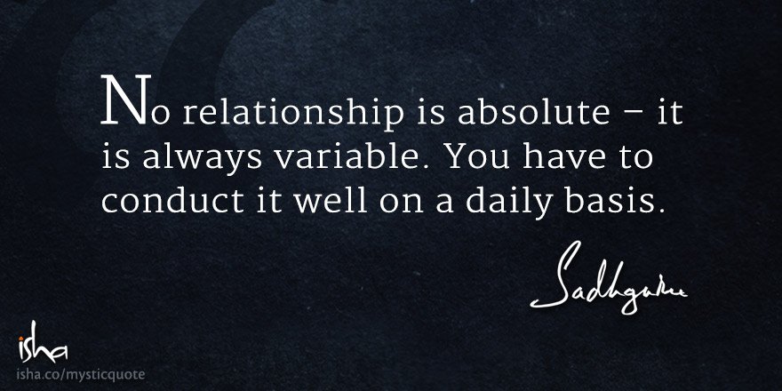ishafoundation's tweet photo. #QOTD #Sadhguru #relations https://t.co/PkYjrp1XLi