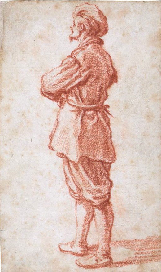 Museesdangers's tweet image. Jacques #Callot Homme debout v. 1620... attendant nos camarades de jeu de la #GraphicBattle #sanguine #ExpoFabrique