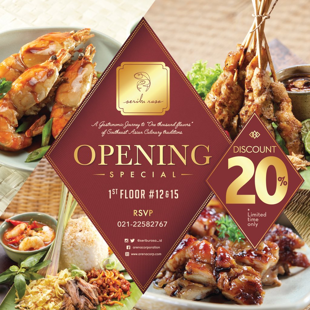 NOW OPEN! The Gastronomic Southeast Asian Culinary SERIBU RASA at <a href="/LippoMallPuri/">Lippo Mall Puri</a> &amp; Enjoy Special Promo 20% Discount!