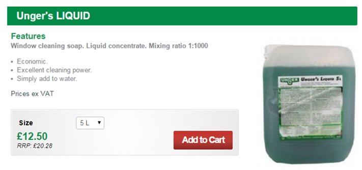 WindowCleanShop's tweet image. PRODUCT OF THE DAY: Unger Liquid 5L
Window cleaning soap. Liquid concentrate