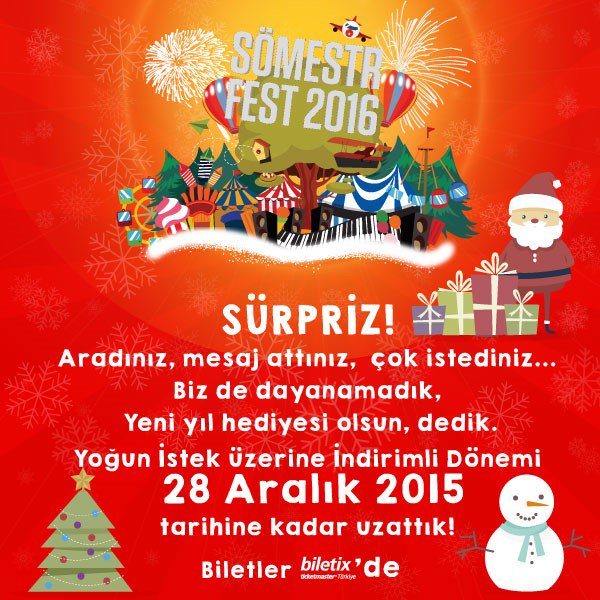 Yeni yıl hediyeniz bizden :)
Bu sefer kaçırmayın...
biletix.com/etkinlik/TKSFC…