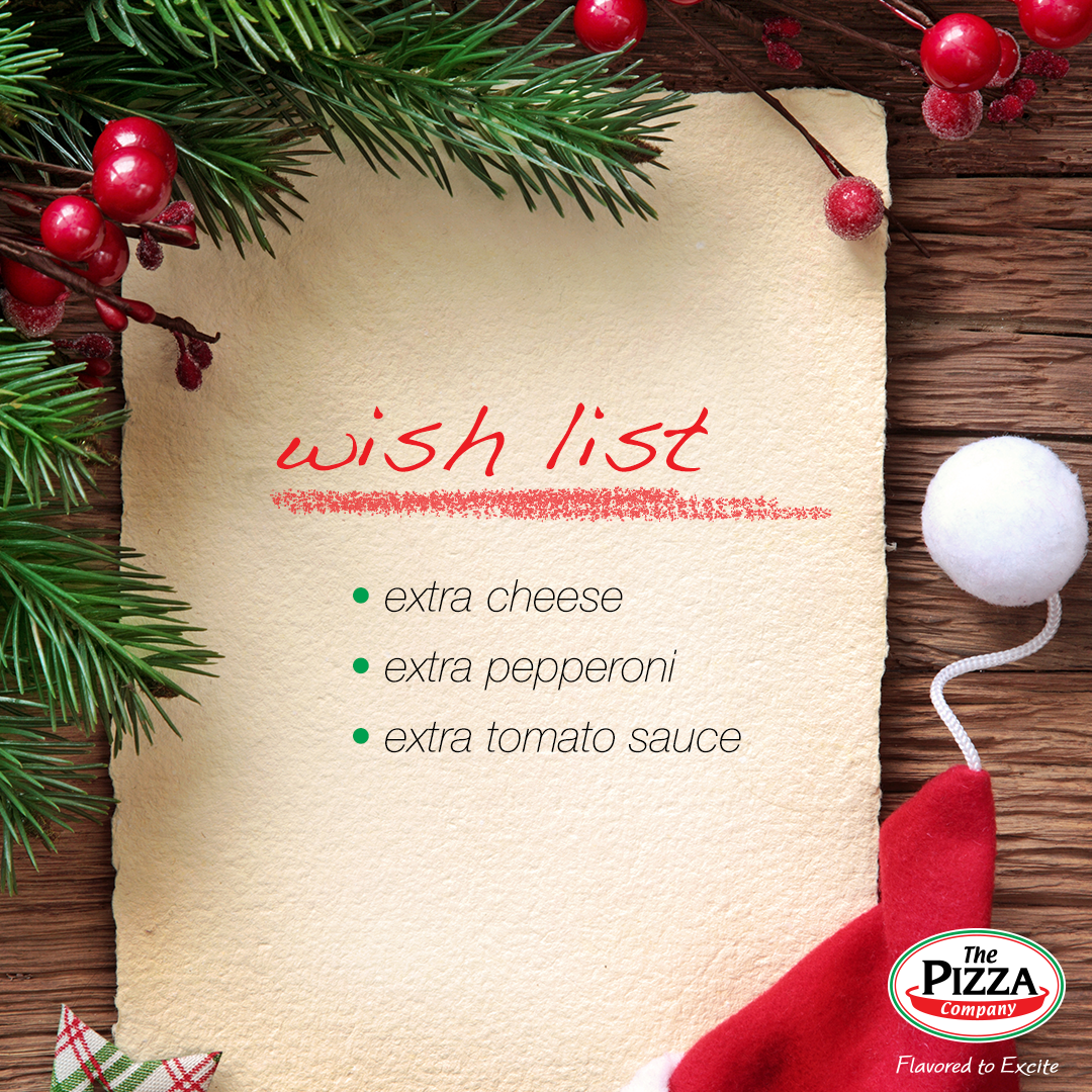 Don’t forget to write your #Christmas wish list. 
#TPCUAE #pizza #pasta #food #Countdown