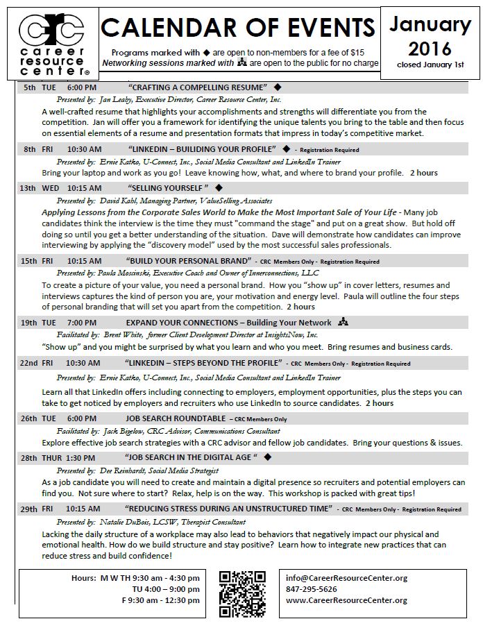 CRCJobSearch's tweet image. Kickoff the #NewYear w/strong #JobSearch strategies!  Jan CofE is here! #chicago #lakecounty careerresourcecenter.org/events/