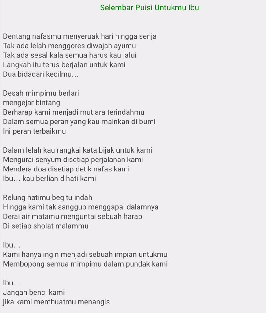 Radio PPI Dunia On Twitter Selembar Puisi Untukmu Ibu By