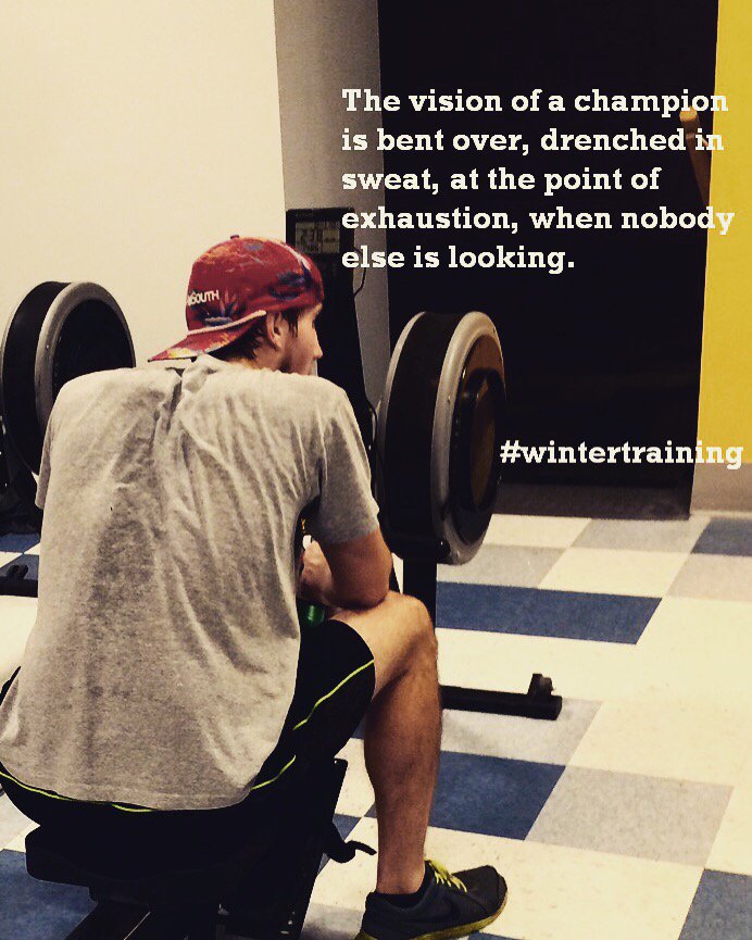 "The vision of a champion is bent over, drenched in sweat, at the point of exhaustion, when nobody else is looking"