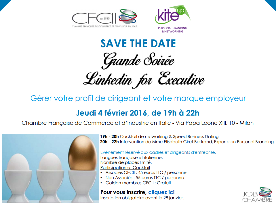 CCIFranceItalie's tweet photo. Grande Soirée Linkedin for Executive - Milan 4 février @GiretBertrand @MLBMilan @PZANARDIC https://t.co/Pi6vxv5lwL https://t.co/W7u55la1A8