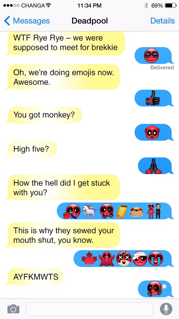 I showed you mine, now show me yours… best #deadpoolemoji chat, that is. urldefense.proofpoint.com/v2/url?u=http-…