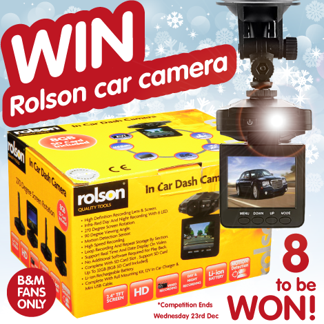 bmstores's tweet photo. FLW &amp; RT to be in with a chance of winning a Rolson car camera! 8 to be won, #comp ends noon 23rd Dec #winit https://t.co/Dw4HpinP0l